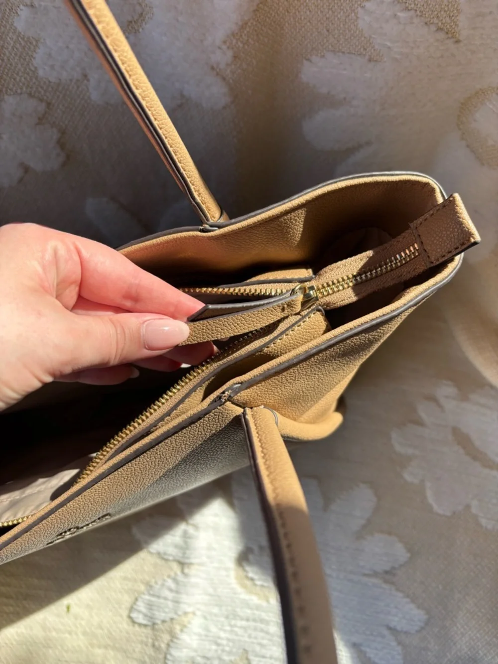 Nine West Camel/Tan Shoulder Tote - Picture 9 of 11